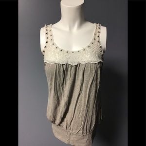Pretty Good gray and white tank top small